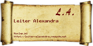 Leiter Alexandra névjegykártya